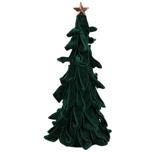 Forest Green Velvet Bows Christmas <b>Tree</b> Ruffle Tiered Luxury Decoration Bronze Star Library Cabin Cone <b>Tree</b> - Product Image 3
