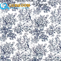 Kain Tenun Cetak Digital Motif Bunga Paisley Vintage, Tekstil Pola Bunga Kustom untuk Gaun, Rok, dan Pakaian Wanita Musim Panas, MOQ Rendah