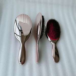 Di lusso elettrolitico oro argento cinghiale Paddle ovale spazzola per capelli produttore antistatico spazzola per extension per capelli - Product Image 4