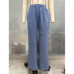 Pantalones Anchos Casuales de Color Sólido para Mujer, Otoño Invierno, con Cintura Elástica, Bolsillo, Antibolitas, Transpirables, Corte Regular, Talla XL - Product Image 5