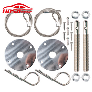 Cerradura de capó de coche Hoso Racing, universal, de acero, tipo tirador, invisible, kit de cerradura de capó delantero para actualización y reequipamiento. - Product Image 1