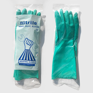 Gants de protection pour les mains SIZA, doublure en flocage vert, durables, résistants aux produits chimiques, aux acides, aux alcalis et aux huiles, pour le nettoyage de la <span class=keywords><strong>cuisine</strong></span> et la maison - Product Image 3