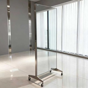 Espejo de Piso para Peluquería de Acero Inoxidable, Espejo Móvil de Doble Cara, Espejo de Peluquería, Famoso en Internet - Product Image 4