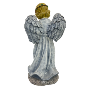 Ornement en résine d'intérieur et d'extérieur, petit <span class=keywords><strong>ange</strong></span> avec statues de colombes - Product Image 4
