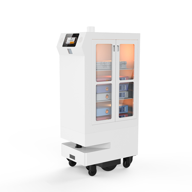 Commercial Delivery Robots for Hotel Hospital Cafe Use with LDS Slam+Vslam Navigation 50kg Payload IP65 Rated