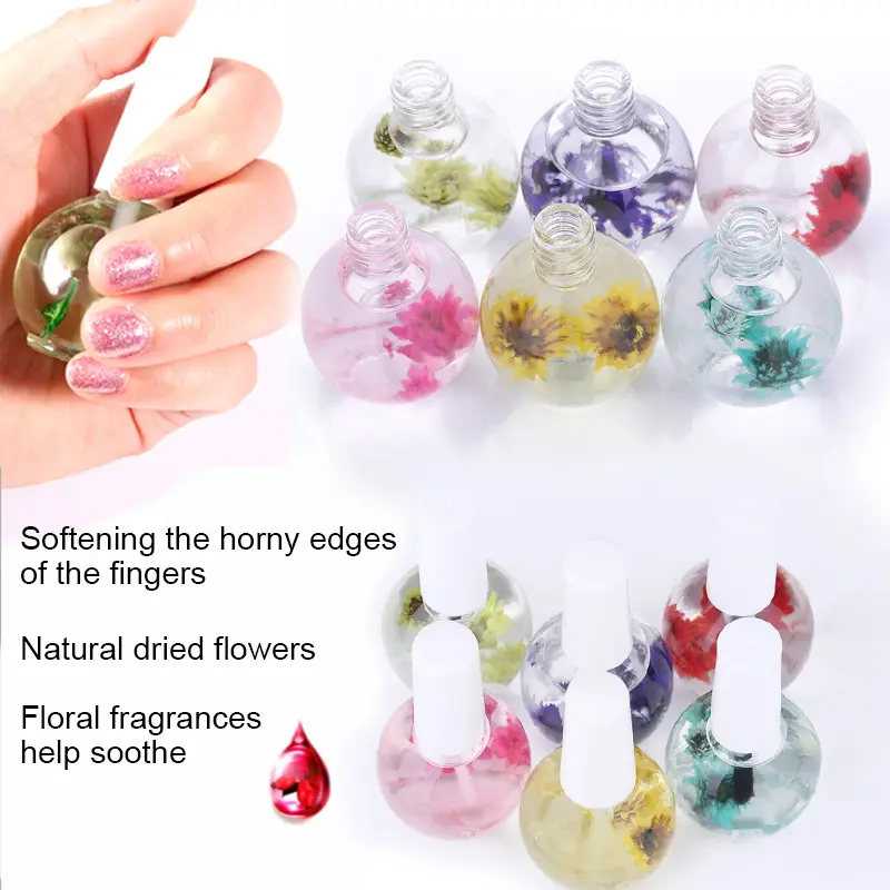 Óleo De Cutícula Tratamento De Unhas Flor Seca Nutrição Natural Líquido Suar Agent Nails Edge Protection Care Body Health Gift