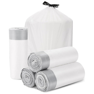 Custom Wholesale Degradable <b>Kitchen</b> Bin Bags 4 8 13 30 Gallon Biodegradable <b>Plastic</b> Thick White Drawstring Garbage Trash Bag - Product Image 1