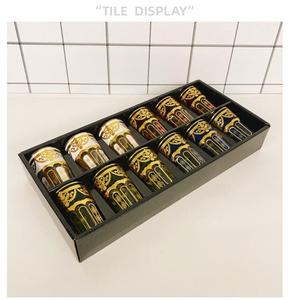Ensemble de 12 tasses à café marocaines en <span class=keywords><strong>verre</strong></span> avec feuille d'or, 180 ml, OEM disponible - Product Image 3
