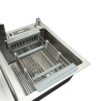 Évier de cuisine double en acier inoxydable 304 fait main
