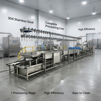 Ligne complète de traitement de volailles en acier inoxydable sanitaire, équipement d'abattage automatique complet pour poulets, canards et oies
