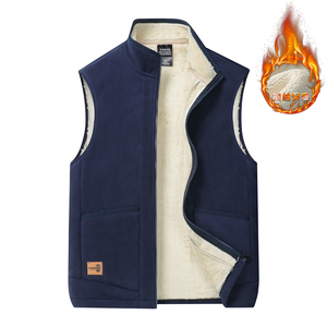 Chaleco cálido de cachemira para hombre, otoño e invierno, con cuello de terciopelo, talla grande, informal, estilo Joker, con logo personalizado. - Product Image 6