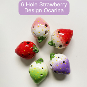 6 fori medio C chiave Ocarina a forma di fragola Ocarina materiale <span class=keywords><strong>in</strong></span> ceramica principianti strumenti musicali - Product Image 5