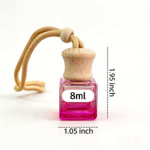 Ambientador colgante para coche de 5 ml vacío, con diseño de colgante, color personalizado, botella de perfume para coche con tapa de madera - Product Image 2