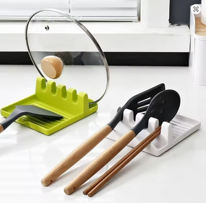 Estante de Cocina Multifuncional de Plástico con Espátula, Cuchara y Tapa, con Tapete Antideslizante, Gancho <span class=keywords><strong>para</strong></span> Ollas y Soporte de Pared - Product Image 3