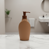 Bouteille pompe mate en HDPE de 500 ml pour gel douche, shampoing, logo personnalisé