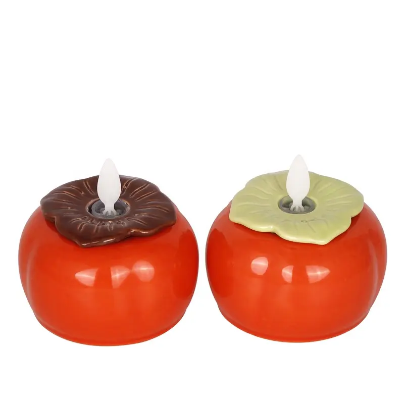 battery operated orange persimmon led swing candle