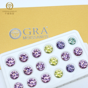 Moissanite en vrac de qualité supérieure, de couleur blanche, jaune, <span class=keywords><strong>rouge</strong></span>, rose, noire, bleue, de taille brillant ronde, pour la fabrication de bijoux - Product Image 5