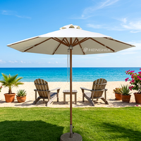 Parasol professionnel robuste en bois pour piscine, résistant au vent, pour restaurant et mobilier d'extérieur