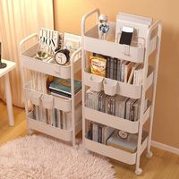 Petit chariot à collation mobile multicouche pour la maison Support de rangement en tissu métallique et en fer pour la cuisine, la salle de bain et le salon