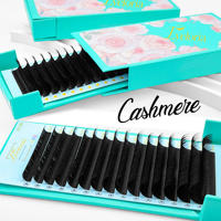 Extensions de cils en cachemire noir mat C D CC DD L M LC LD en plateaux, vente en gros, fournitures d'extensions de cils individuelles, cils à poser