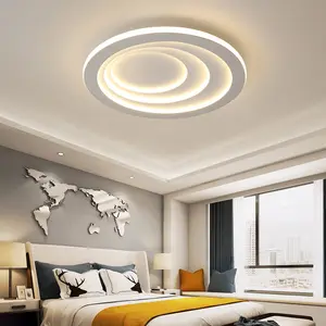Zeitgenössische integrierte LED-Decken leuchte Runde Unterputz-LED-Decken leuchte Leuchte Schwarz Metall Eisen 80 Aufputz decke