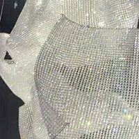 Lustre suspendu décoratif LED en verre cristal de grande taille pour hall d'hôtel, personnalisé et très demandé