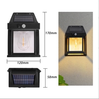 Lampe solaire de nuit intelligente avec capteur de mouvement, 3 modes d'éclairage, lanterne de décoration imperméable pour cour et jardin