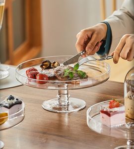 จานใสสไตล์ยุโรปขายดี งานแฮนด์เมด พร้อมฝาครอบแก้ว จานเค้กพร้อมฝาปิดแก้ว ฝาครอบแก้วทรงโดม พร้อมฐานวางเค้กแก้ว - Product Image 6