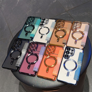 เคสหนัง PU ลายทางแบบพับได้สำหรับ Samsung Galaxy S26 Ultra S22 S23 S24 S25 Plus รองรับการชาร์จไร้สายพร้อมฝาปิดแม่เหล็ก - Product Image 2