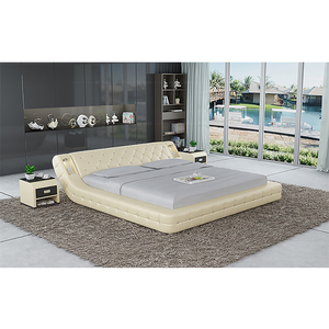 Alta qualità contemporanea a forma di curva con fibbia piena in pelle King Size letto matrimoniale con <span class=keywords><strong>luci</strong></span> a <span class=keywords><strong>Led</strong></span> a pavimento - Product Image 4