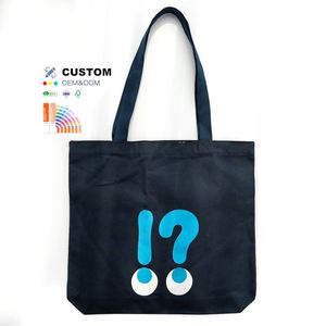 Sacs en toile de coton personnalisés pour femmes, réutilisables, bleu foncé, pas chers, sacs de shopping de luxe personnalisés pour les petites entreprises, promotionnels - Product Image 1