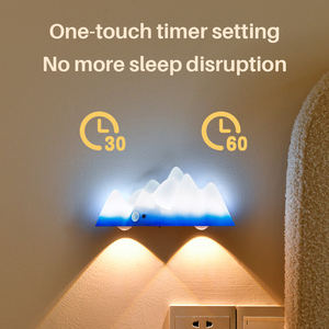 Lampe murale RGBW Montagne enneigée télécommandée, avec capteur de mouvement et rechargeable par USB, veilleuse LED à intensité variable pour chambre et salon - Product Image 2