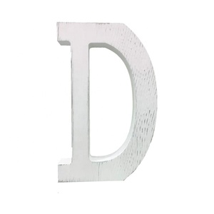 Números y Letras Grandes de Madera, Alfabeto en Madera con Acabado Desgastado en Blanco, Letras Árabes de Madera, Letras de Madera Independientes para Manualidades - Product Image 1