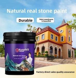 Cat dinding eksterior tahan air tekstur batu alami untuk rumah, cat semprot pelapis batu granit marmer cair - Product Image 2