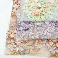 LS737 accessoires de vêtements bricolage dentelle broderie perlé tissu Patch robe de mariée 3D fleur Corsage Patch