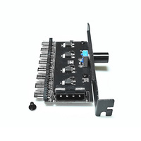 Pengontrol Kecepatan Kipas Manual 8-Port dengan Braket PCI dan Catu Daya Molex 4Pin, 1 Tombol untuk Pengaturan Kecepatan Kipas PC 3Pin/4Pin