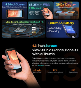 Gồ ghề điện thoại thông minh kích thước nhỏ điện thoại mini mặt ID vân tay mở khóa 8 + 256GB <span class=keywords><strong>Android</strong></span> 13 kép 4G điện thoại di động Blackview N6000 - Product Image 5