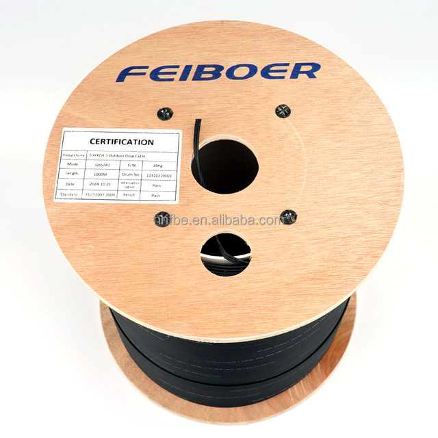 feiboer G.657A1 1km 1 2 4 5 7 10 12 core FTTH drop core fiber optic communication cable