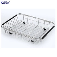 Égouttoir à vaisselle en fil métallique pour armoire, organisateur de comptoir de cuisine multifonctionnel, panier de séchage rectangulaire pour vaisselle