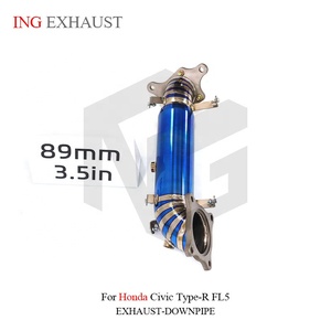 ท่อดาวน์ไปป์ไทเทเนียม ING ขนาด 89 มม. (3.5 นิ้ว) สำหรับ Honda Civic Type-R FL5 |   อะไหล่แต่งประสิทธิภาพสูงน้ำหนักเบาพิเศษสำหรับการปรับแต่งสมรรถนะแบบไหลเวียนสูง ขายส่ง - Product Image 4