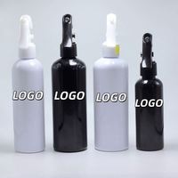 Bouteilles pulvérisatrices à gâchette en plastique noir et blanc, brume fine, 6oz/8oz/16oz, rechargeables, avec bouchon couronne, pour coiffure, usage domestique et professionnel