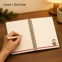 Carnet de Noël A5, 80 feuilles, 80 g/m², ligné, quadrillé, spirale, 9 motifs Père Noël, papeterie scolaire pour étudiants, vente en gros