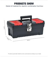 MJ-3032 Offres Spéciales multifonctionnel 14 "boîte à outils en plastique manipulée 355x180x140mm OEM boîte à outils personnalisée