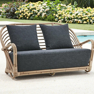 Muebles de Jardín Contemporáneos de Dos Plazas, Sofás Modernos de Ratán Natural para Comedor, Hoteles y Apartamentos - Product Image 1