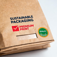 Servizio di Stampa Digitale Personalizzata su Carta per Buste con Cerniera in Carta Kraft Ecologica con Logo Personalizzato e Basso MOQ