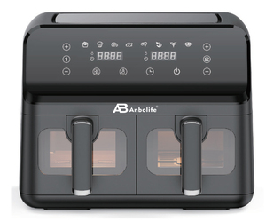 Anbolife <span class=keywords><strong>Friteuse</strong></span> à air double zone 8L à prix réduit avec fenêtre de visualisation, 10-en-1, pour rôtir, griller, cuire, réchauffer, déshydrater - Product Image 3