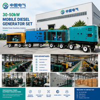 Générateur diesel silencieux triphasé Easy Move 30KW-50KW pour usage domestique, alimentation électrique portable, vente en gros