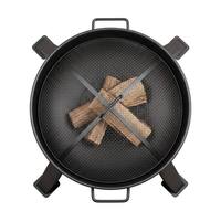 Brasero d'extérieur portable avec écran anti-étincelles, foyer rond à bois pour le camping et le chauffage, en acier haute température