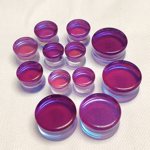 Perhiasan Tubuh Penutup Telinga Kaca Ungu Tunnels Gauges <span class=keywords><strong>Stretcher</strong></span> Extender 6mm-30mm Anting Piercing Trendy Unisex Hadiah Pesta - Product Image 1