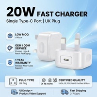 Chargeur mural rapide OEM ODM HNT 20W avec prise UK PD3.0 USB-C, certifié CE UKCA ROHS pour iPhone 17/16/15/14